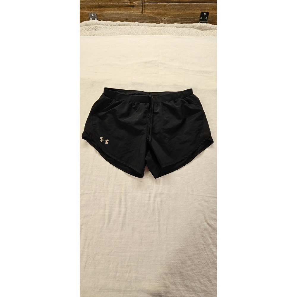 Under Armour Womens Fly By Running Shorts Black Mesh Athletic Gym SM/P/CH